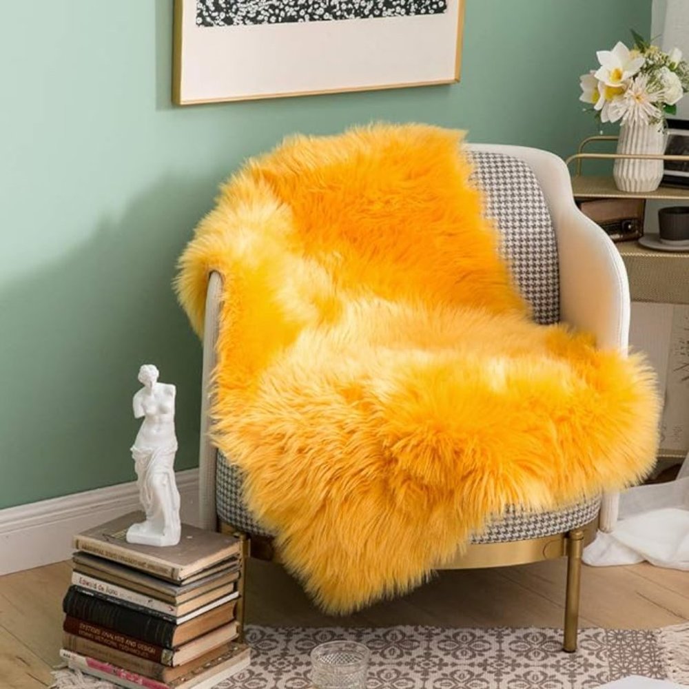 Luxury orange soft fluffy rug SIZE 2 x 3ft
